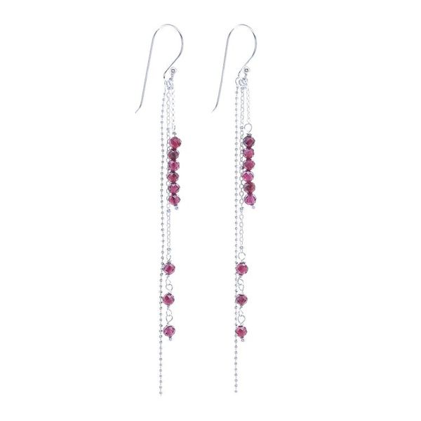 Alternate image for Garnet Beaded Dangle Earrings from Thailand Morning Rain