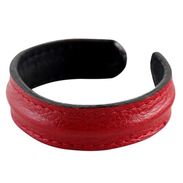 Alternate image for Hand Crafted Unisex Red Leather Cuff Bracelet from Thailand Simply Red