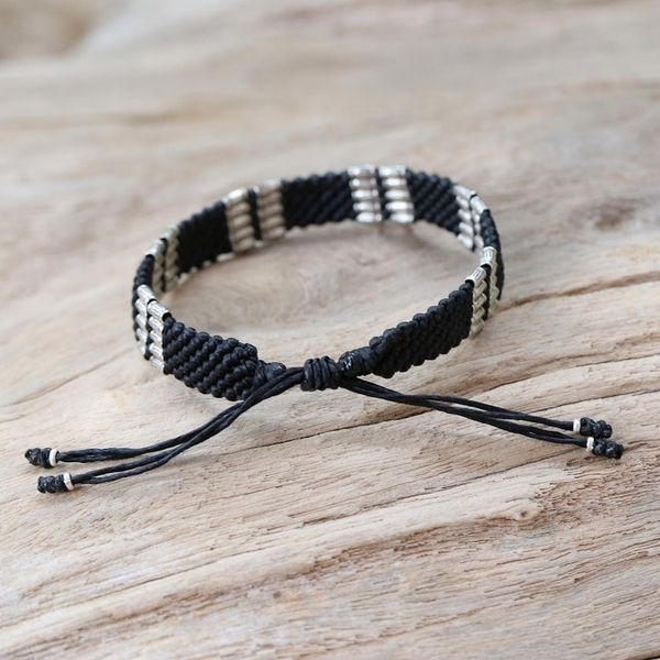 Alternate image for Silver accent wristband bracelet Hill Tribe Harvest