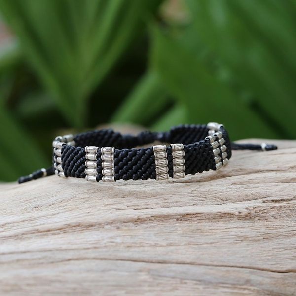 Alternate image for Silver accent wristband bracelet Hill Tribe Harvest
