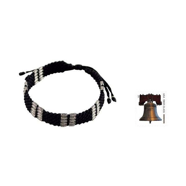 Alternate image for Silver accent wristband bracelet Hill Tribe Harvest