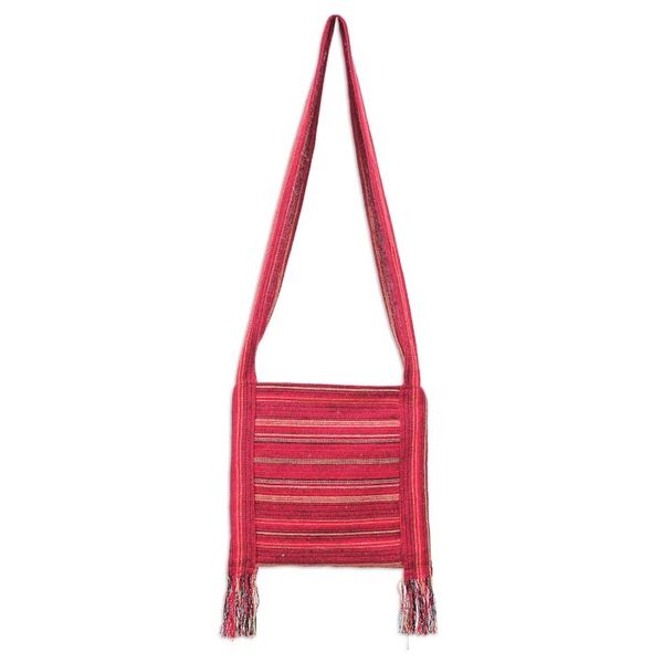 Alternate image for Classic Elephant-Themed Floral Red Sling made in Thailand Elephants Majesty
