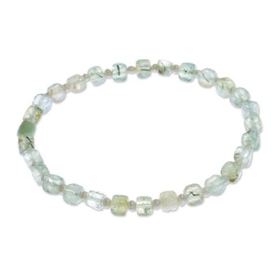 Alternate image for Artisan Crafted Prehnite Bracelet with Cultured Pearl Colors of Chiang Mai