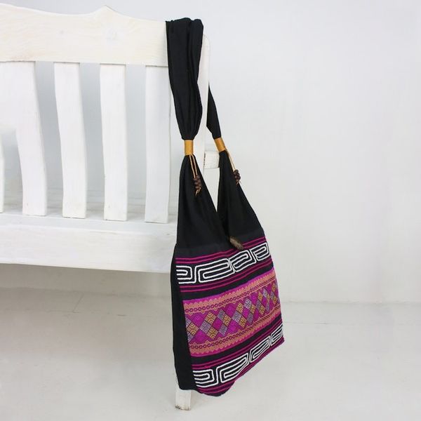 Alternate image for Cotton Blend Shoulder Bag in Pink from Thailand Charming Diamonds