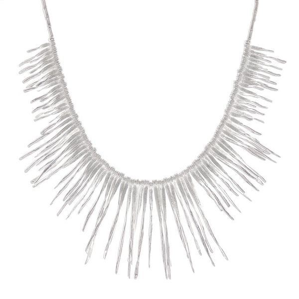 Alternate image for Twisted Karen Silver Beaded Waterfall Necklace from Thailand Cool Cascade