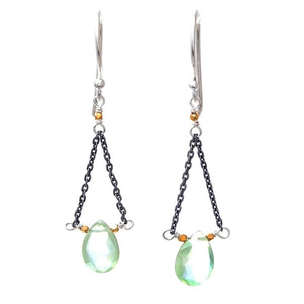 Alternate image for Gold Accent Prehnite Dangle Earrings from Thailand Justice