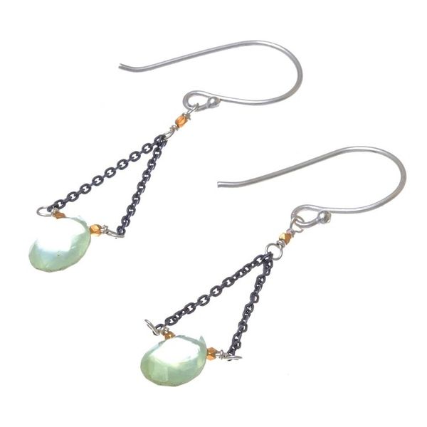 Alternate image for Gold Accent Prehnite Dangle Earrings from Thailand Justice