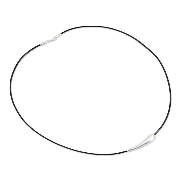 Alternate image for Artisan Crafted Silver Necklace Satin Droplet