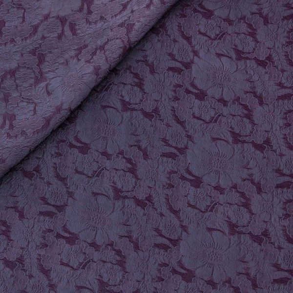 Alternate image for Rich Purple and Gray Rayon Blend Jacquard Shawl Mandarin Dusk