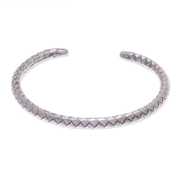 Alternate image for Thai Hand Crafted Sterling Silver Cuff Bracelet Silver Bond