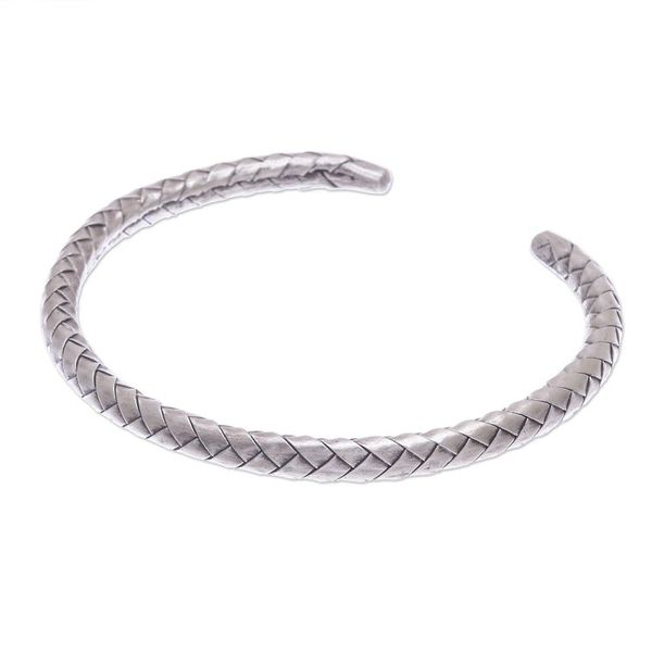 Alternate image for Thai Hand Crafted Sterling Silver Cuff Bracelet Silver Bond