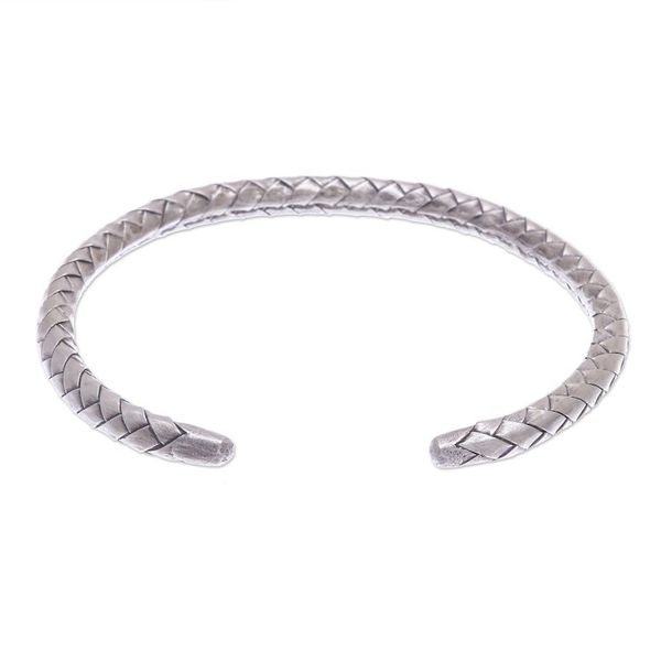 Alternate image for Thai Hand Crafted Sterling Silver Cuff Bracelet Silver Bond
