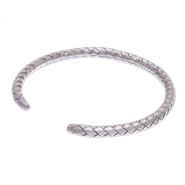 Alternate image for Thai Hand Crafted Sterling Silver Cuff Bracelet Silver Bond