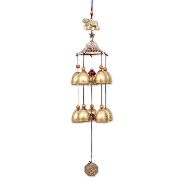 Alternate image for Dragon Turtle Themed Wind Chime Made from Aluminum and Brass Harmony Bells