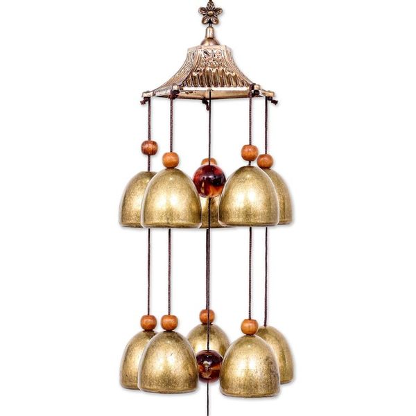 Alternate image for Dragon Turtle Themed Wind Chime Made from Aluminum and Brass Harmony Bells