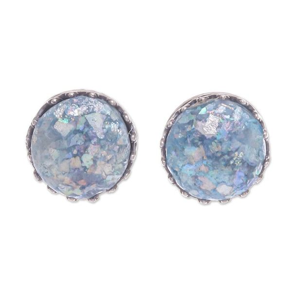 Alternate image for Roman Glass and Sterling Silver Stud Earrings Mining for Treasure