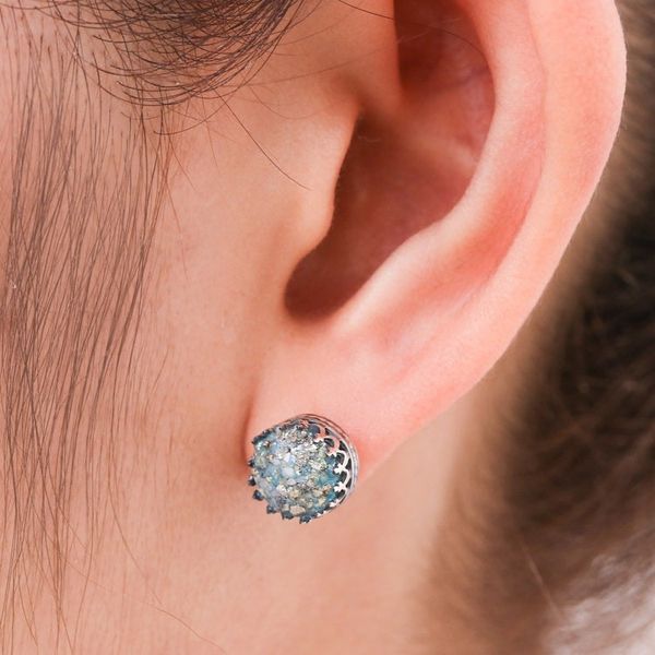 Alternate image for Roman Glass and Sterling Silver Stud Earrings Mining for Treasure