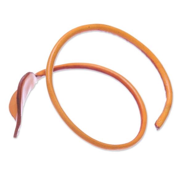 Alternate image for Leaf-Themed Leather Wrap Bracelet in Saffron from Thailand Heart Leaf in Saffron
