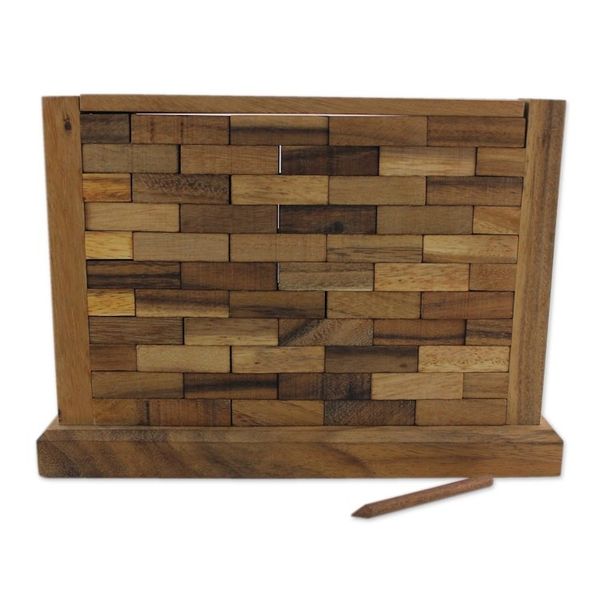 Alternate image for Handmade Multi Player Raintree Wood Game from Thailand Stacking Wall