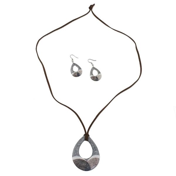 Alternate image for Handmade Singing Hills Ceramic Necklace and Earring Set Singing Hills