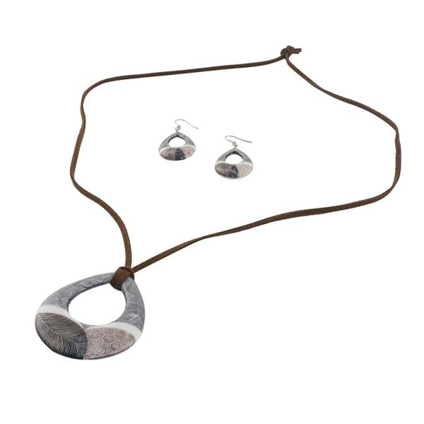 Alternate image for Handmade Singing Hills Ceramic Necklace and Earring Set Singing Hills
