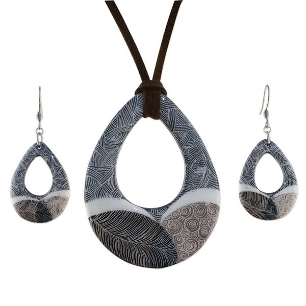 Alternate image for Handmade Singing Hills Ceramic Necklace and Earring Set Singing Hills