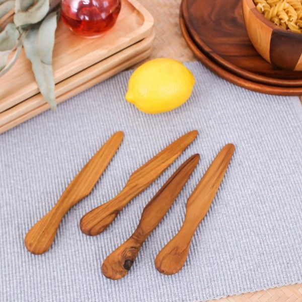Alternate image for Hand Crafted Teak Wood Spreaders Made in Thailand Set of 4 Spread Joy