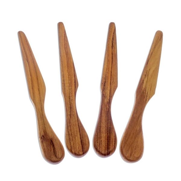 Alternate image for Hand Crafted Teak Wood Spreaders Made in Thailand Set of 4 Spread Joy