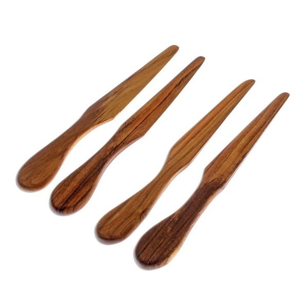 Alternate image for Hand Crafted Teak Wood Spreaders Made in Thailand Set of 4 Spread Joy