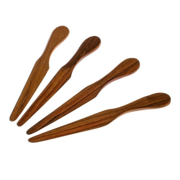 Alternate image for Hand Crafted Teak Wood Spreaders Made in Thailand Set of 4 Spread Joy