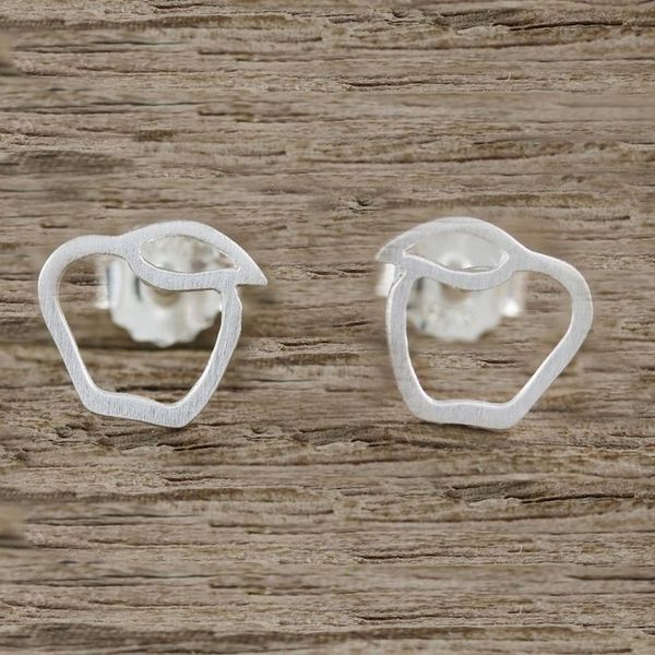 Alternate image for Sterling Silver Apple Stud Earrings from Thailand Apples