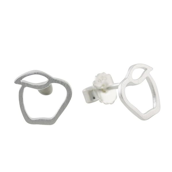 Alternate image for Sterling Silver Apple Stud Earrings from Thailand Apples