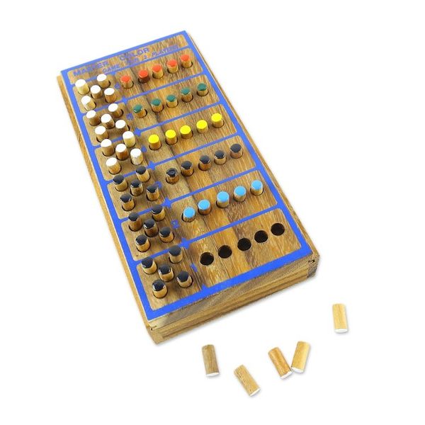 Alternate image for Hand Made Colorful Wood Peg Game from Thailand Code Breaker