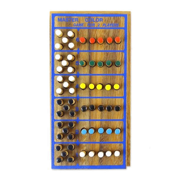 Alternate image for Hand Made Colorful Wood Peg Game from Thailand Code Breaker