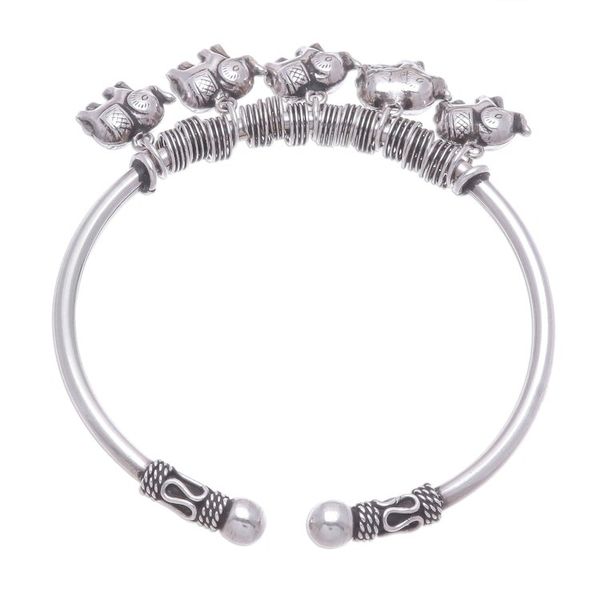 Alternate image for Elephant Charm Cuff Crafted in Sterling Silver Parade of Pachyderms