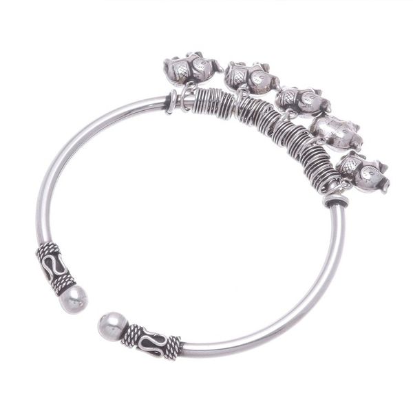 Alternate image for Elephant Charm Cuff Crafted in Sterling Silver Parade of Pachyderms
