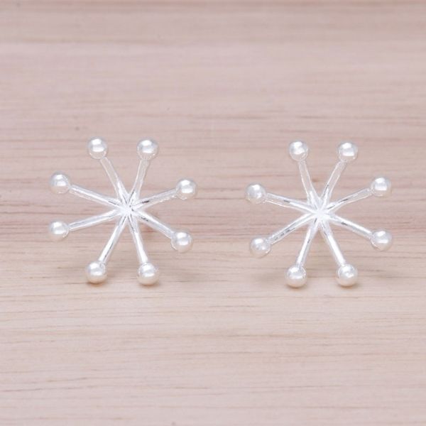 Alternate image for Sterling Silver Star Stud Earrings from Thailand Delightful Stars