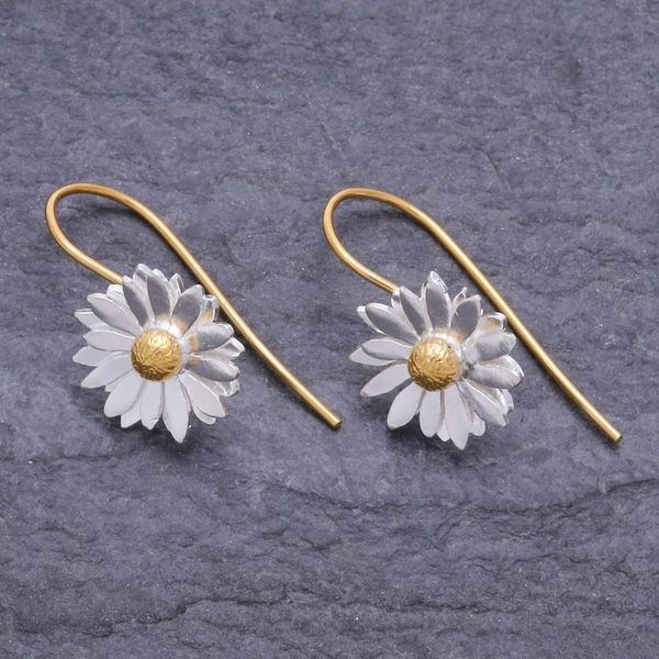 Alternate image for Gold-Accented Drop Earrings with Floral Motif Midsummer Daisy