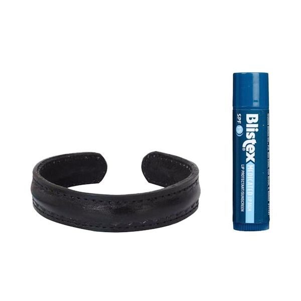 Alternate image for Mens Black Tooled Leather Cuff Bracelet Casual Black Thai