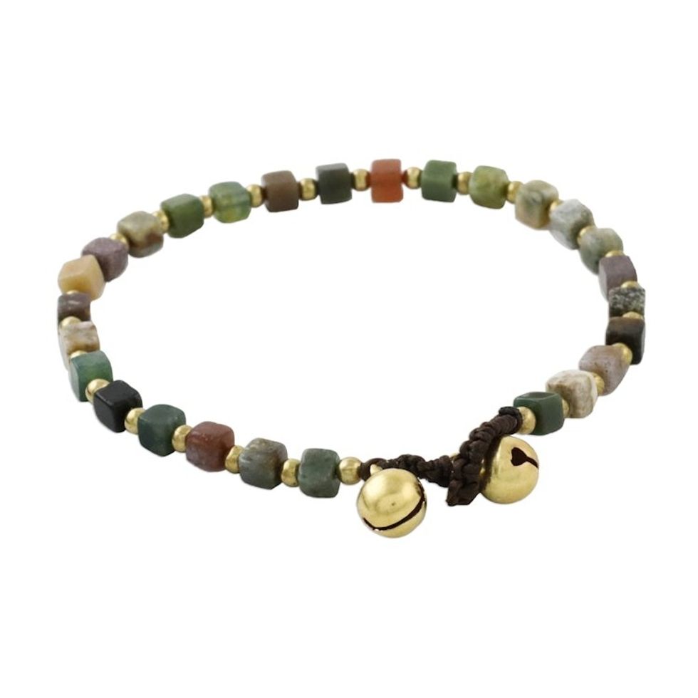 Colorful Agate Beaded Bracelet from Thailand 'Brilliant Day'