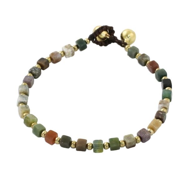 Alternate image for Colorful Agate Beaded Bracelet from Thailand Brilliant Day