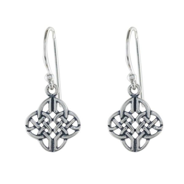 Alternate image for Celtic Knot Sterling Silver Dangle Earrings from Thailand Celtic Style