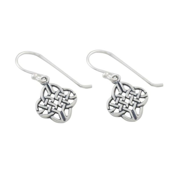 Alternate image for Celtic Knot Sterling Silver Dangle Earrings from Thailand Celtic Style
