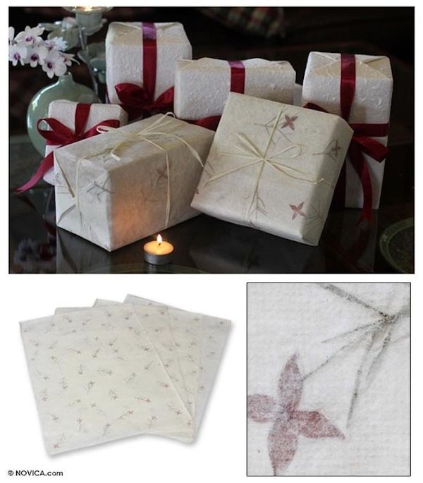 Alternate image for Saa wrapping paper Set of 4 Ixora Passion