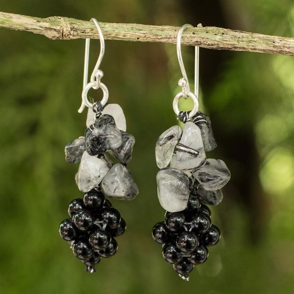 Alternate image for Handmade Gemstone Cluster Earrings Heavenly Gift