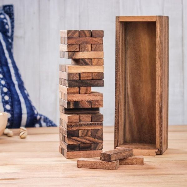 Alternate image for Wood Stacking Tower Game with Box from Thailand Tower Delight