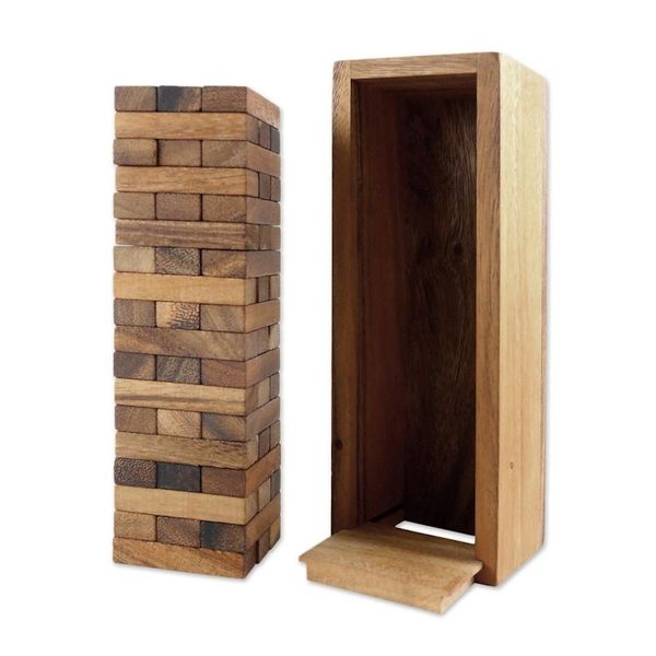 Alternate image for Wood Stacking Tower Game with Box from Thailand Tower Delight