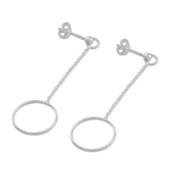Alternate image for 925 Sterling Silver Pendulum Post Earrings from Thailand Silver Pendulum