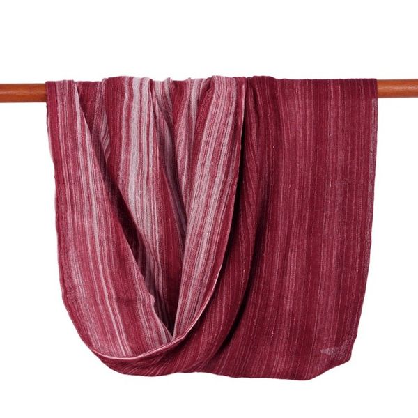 Alternate image for Hand Woven 100 Cotton Infinity Scarf from Thailand Burgundy Horizon