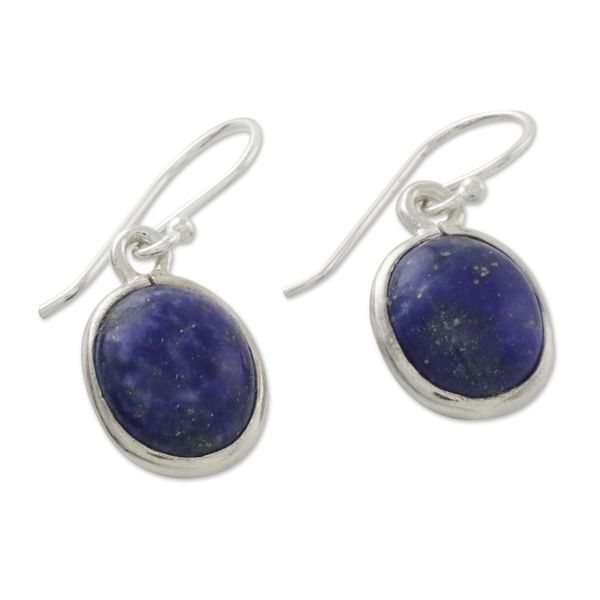 Alternate image for Thai Sterling Silver and Lapis Lazuli Earrings Majestic Blue